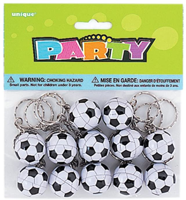 12 Soccer Ball Key chains Party Bag Fillers - 84802