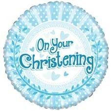 On Your Christening Boy Foil Balloon 18"