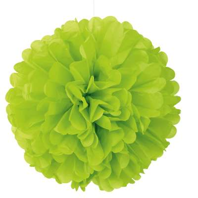 16 Inch Neon Lime Green Solid Hanging Tissue Pom Pom