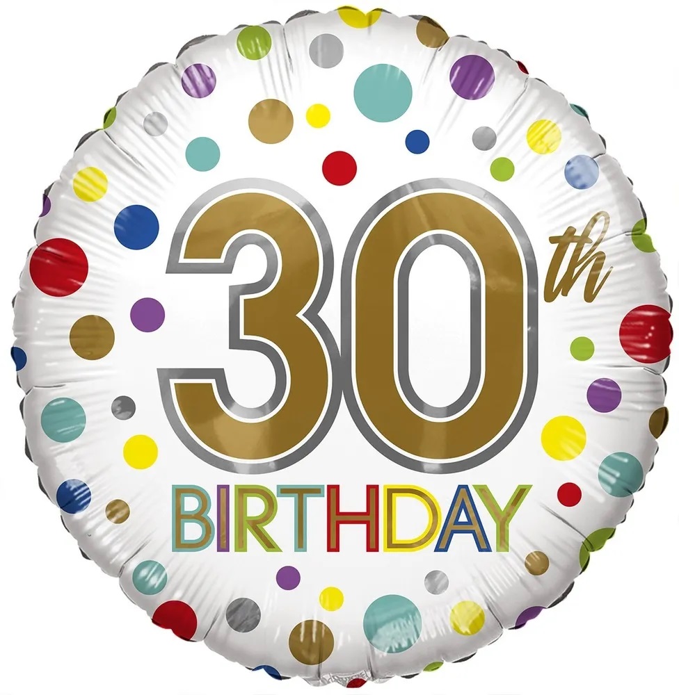 Eco Balloon - Birthday Age 30 18 Inch