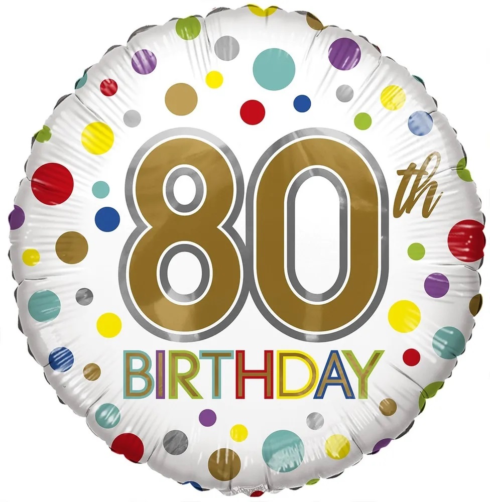 Eco Balloon - Birthday Age 80 - 18 Inch