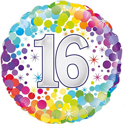 16th Colourful Confetti Birthday 18 Inches Foil Balloon
