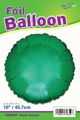 18" Green Round Foil Balloon