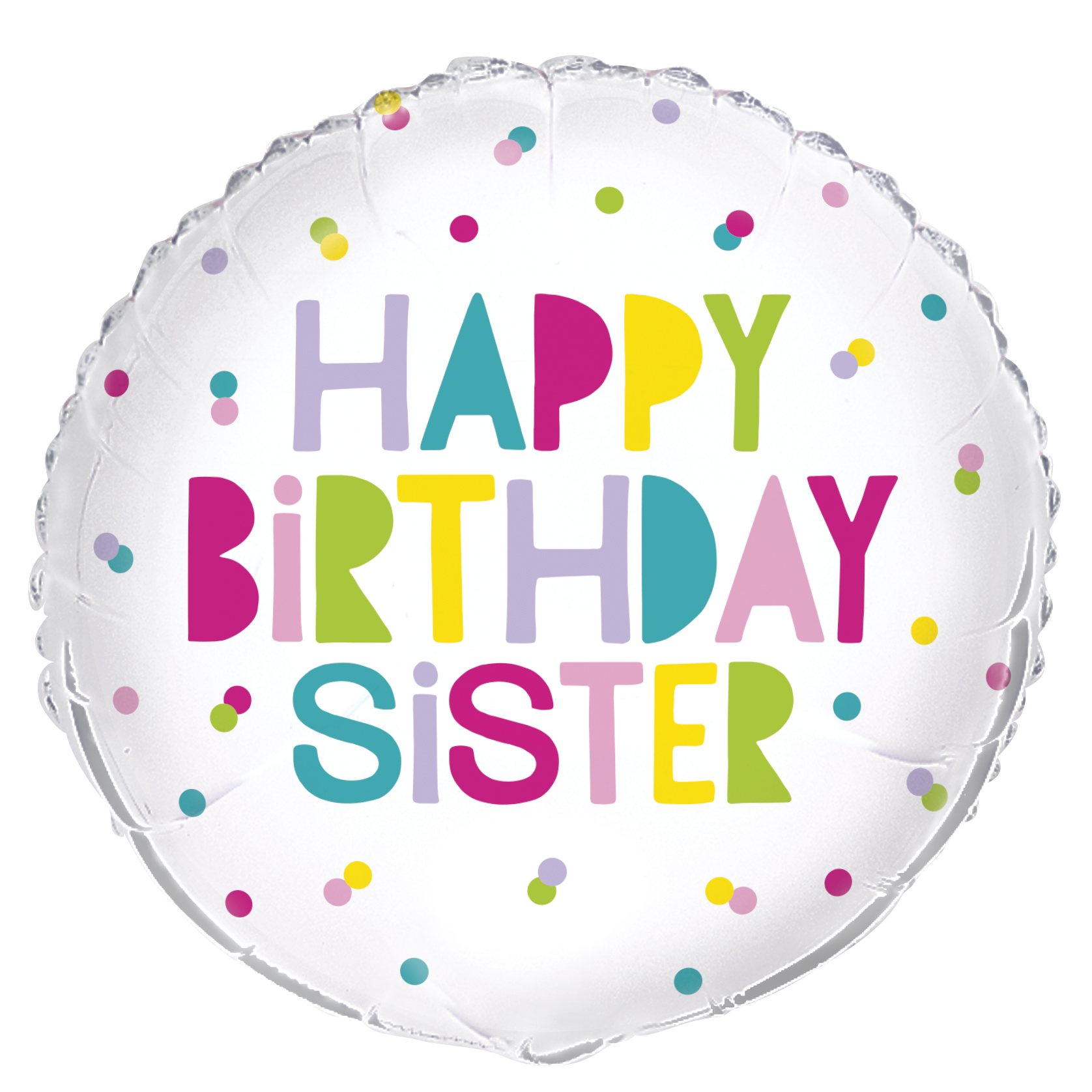 18" Happy Birthday Sister Foil Balloonn