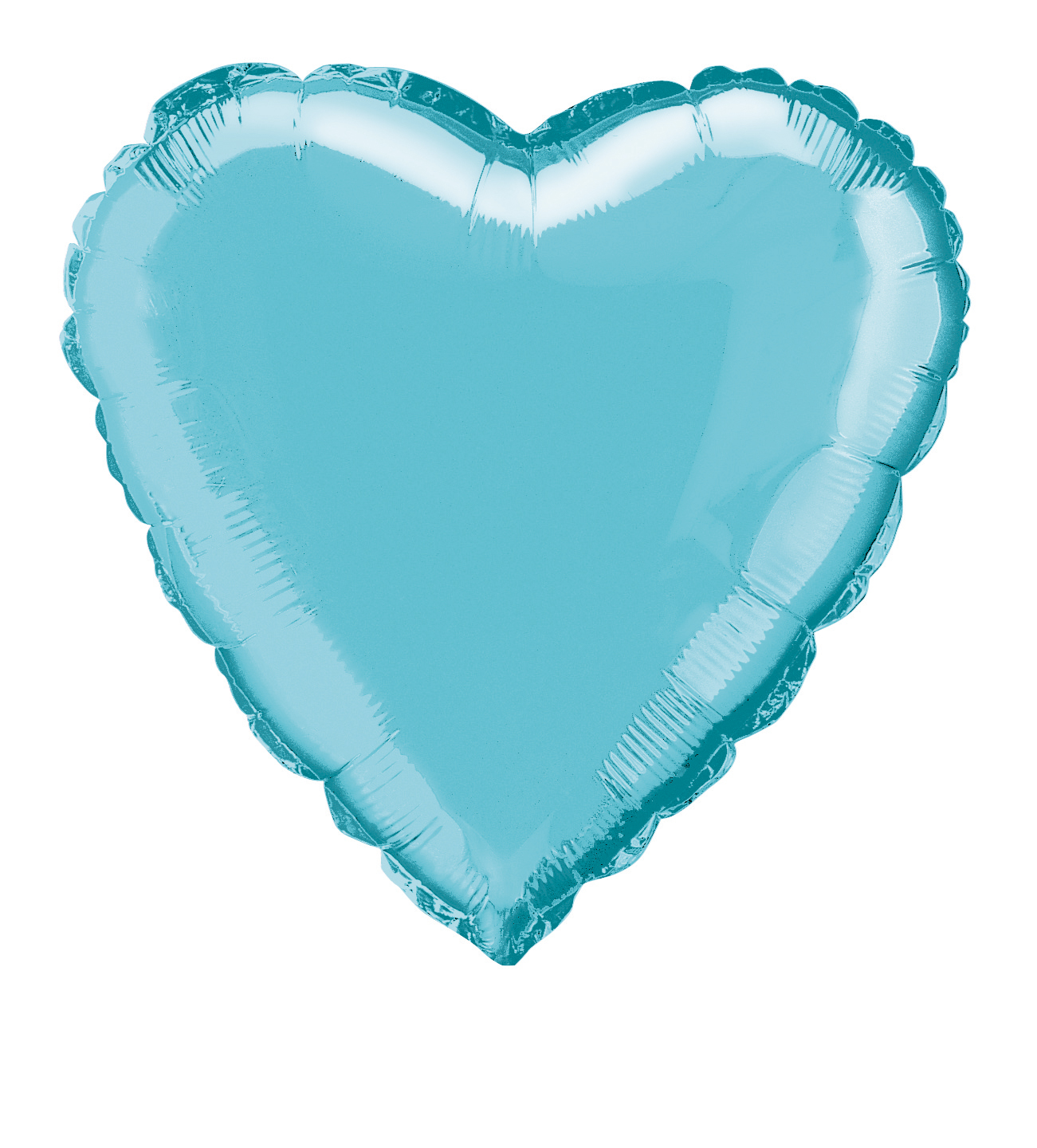 18" HEART SOLID BABY BLUE COLOR FOIL BALLOONS PRINTED 2 SIDES(Sold in 5s)