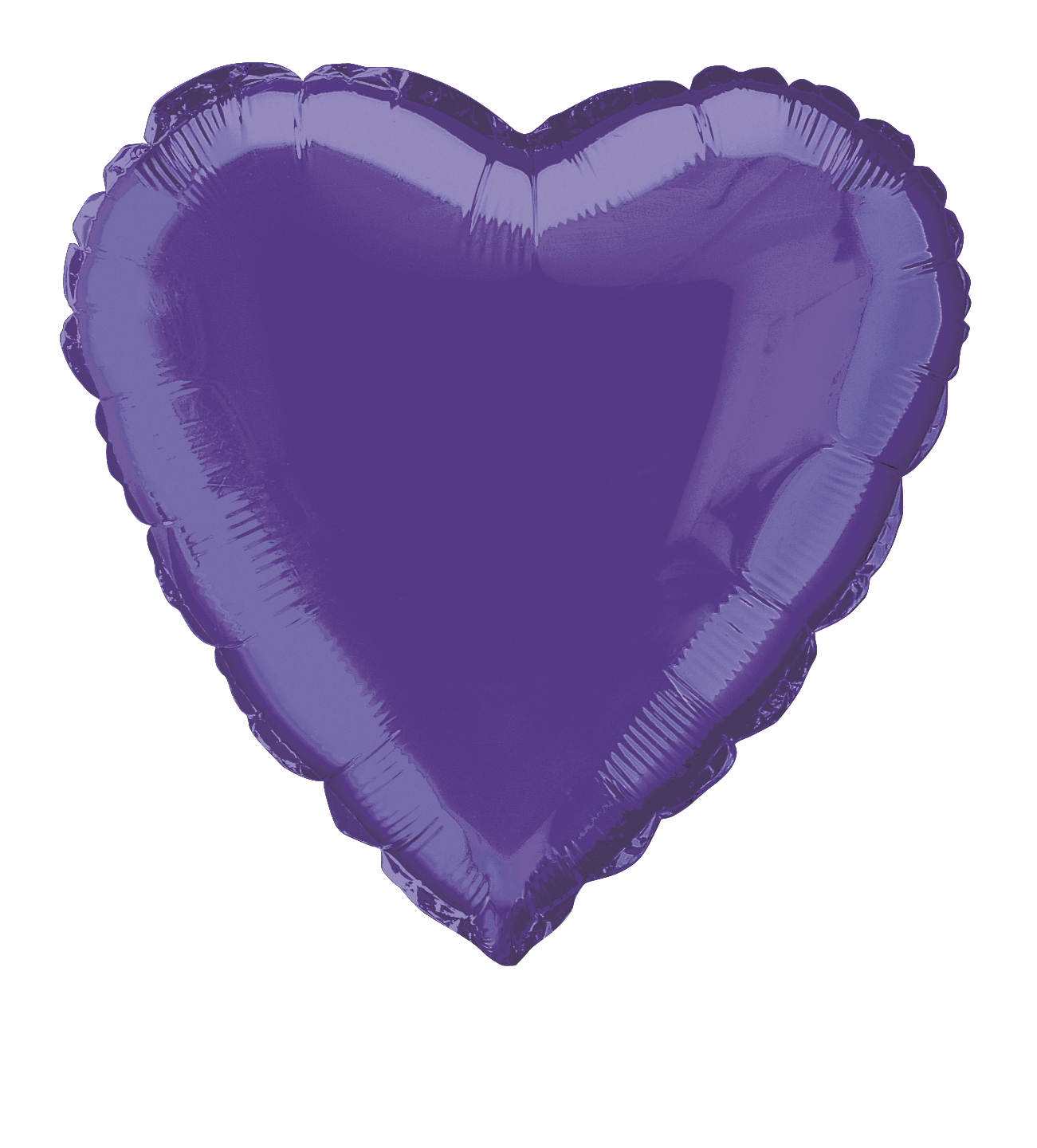 18" HEART SOLID DEEP PURPLE COLOR FOIL BALLOONS PRINTED 2 SIDES(Sold in 5s)