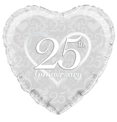 18" Happy 25th Anniversary Filigree