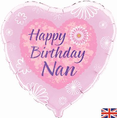 18" Happy Birthday Nan Foil Balloon