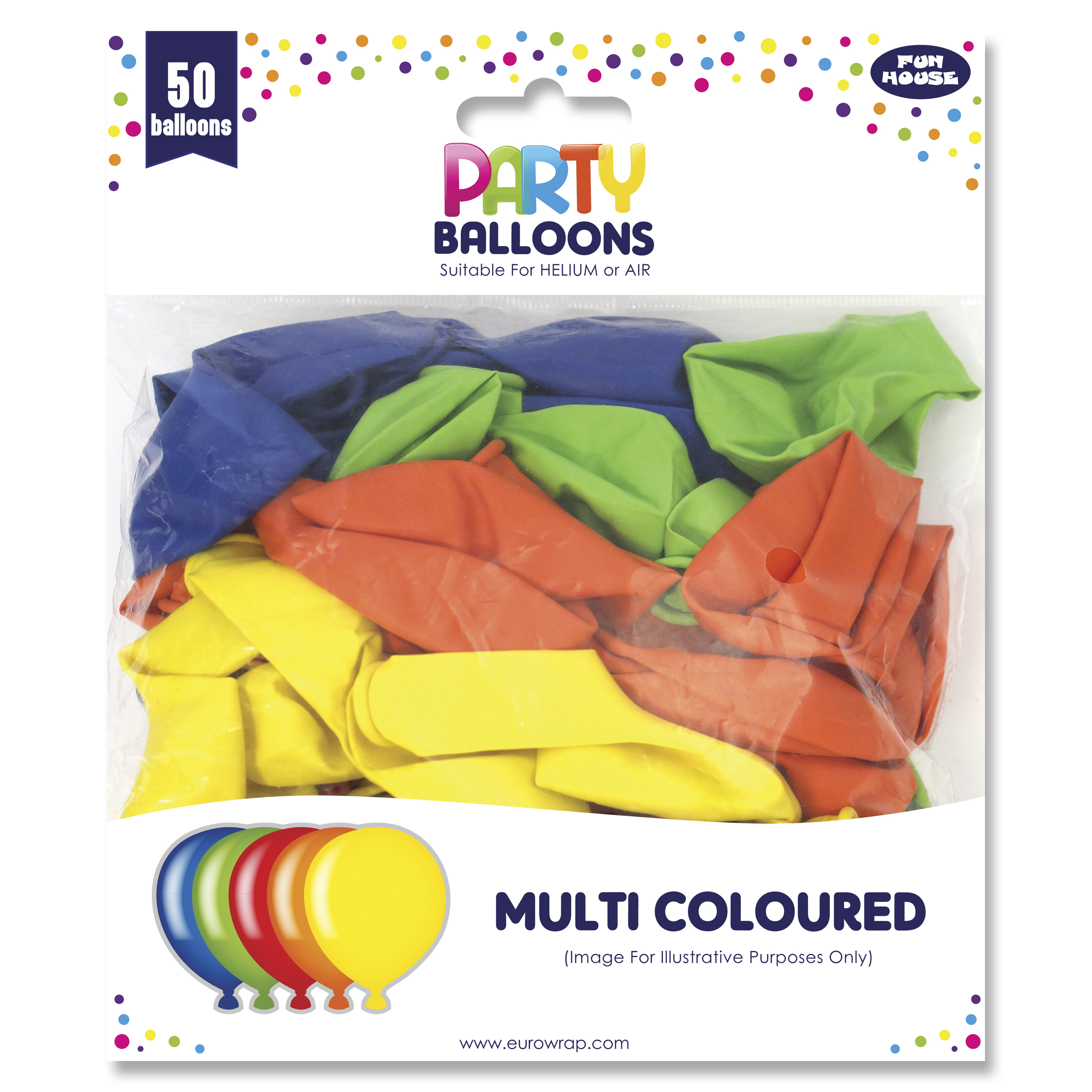 50PK Multi Colour Balloon
