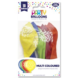 10PK Party Balloon Multi Colour