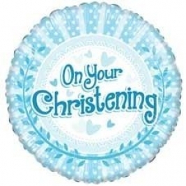 On Your Christening Boy Foil Balloon 18"