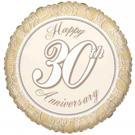 Happy 30th Anniversary Foil Balloon 18"