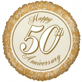 Happy 50th Anniversary Foil Balloon 18"