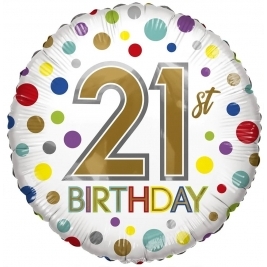 Eco Balloon - Birthday Age 21 18 Inch