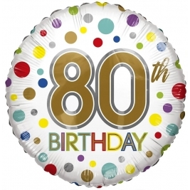 Eco Balloon - Birthday Age 80 - 18 Inch