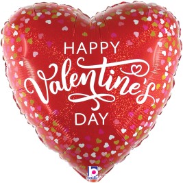 18inch Valentine Confetti Hearts Holographic