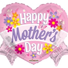 Happy Mothers Day Heart with Bow Balloon (18 inch)