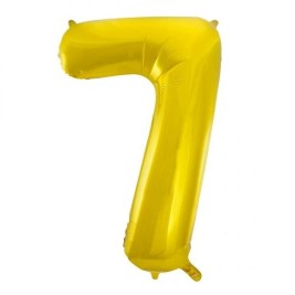 Gold Number 7 Shaped Foil Balloon 34", Packaged