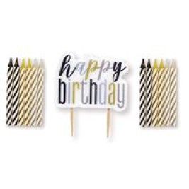 Giltter HAPPY BIRTHDAY Candles Set