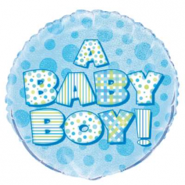 18"  A BABY BOY PRISM BALLOON