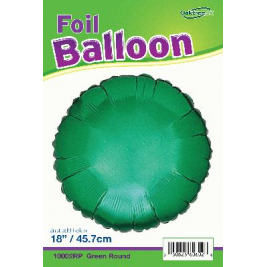18" Green Round Foil Balloon