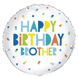 18" Happy Birthday Brother Foil Balloonn