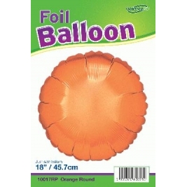 18" Orange Round Foil Balloon Packaged