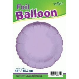18" Pastel Lavender Round Foil Balloon Packaged