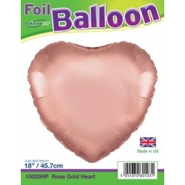 18" Rose Gold Heart Foil Balloon Packaged