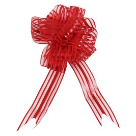 RED ORGANZA PULL BOW