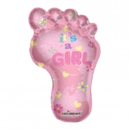 36" Baby Girl Footprint Shape