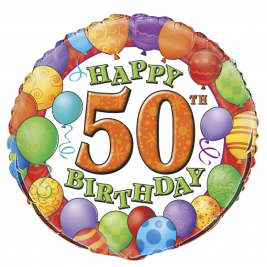50th Birthday Balloons 18" Foil Balloon