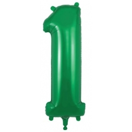 Number 1 Green Foil Balloon 34 Inch