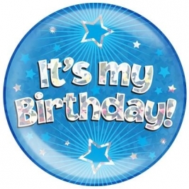 It’s My Birthday - Blue Holographic Jumbo Badge