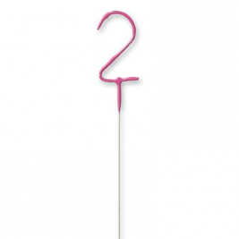 7" Birthday Glitz Pink Number 2 Sparkler