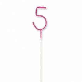 7" Birthday Glitz Pink Number 5 Sparkler