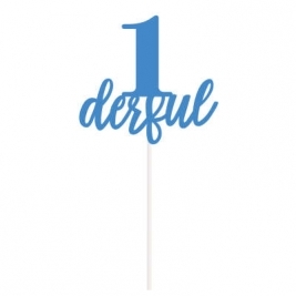 Blue Dots "1derful" Baby Shower Cake Topper