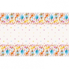 Baby Shower Zoo Rectangular Plastic Table Cover 54"x84"