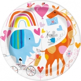 Baby Shower Zoo Round 9 Inch Dinner Plates Pack of 8
