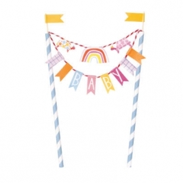 Baby Shower Zoo Bunting Cake Topper