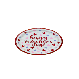 23cm Hearts Valentines Paper Plates, Pack of 8
