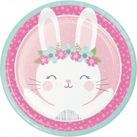 9" Birthday Bunny Round Plates  Pack of 8