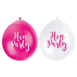 9" HEN PARTY PINK ASSORTED COLOR BALLOONS