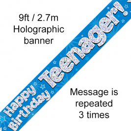 9ft Banner Teenager Blue
