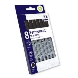8 Permanent Markers Blk