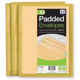 Brown Padded Envelopes Pack of 3 Size: (w) 170mm x (h) 230mm x (d) 20mm approx