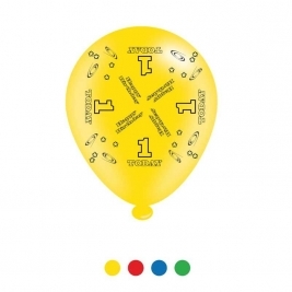 Age 1 Unisex Birthday Latex Balloons - Pack of 8