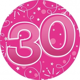 Age 30 Female Party Badge 15cm