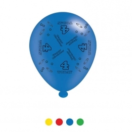Age 4 Unisex Birthday Latex Balloons - Pack of 8