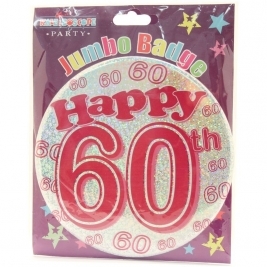 Age 60 Female Party Badge 15cm
